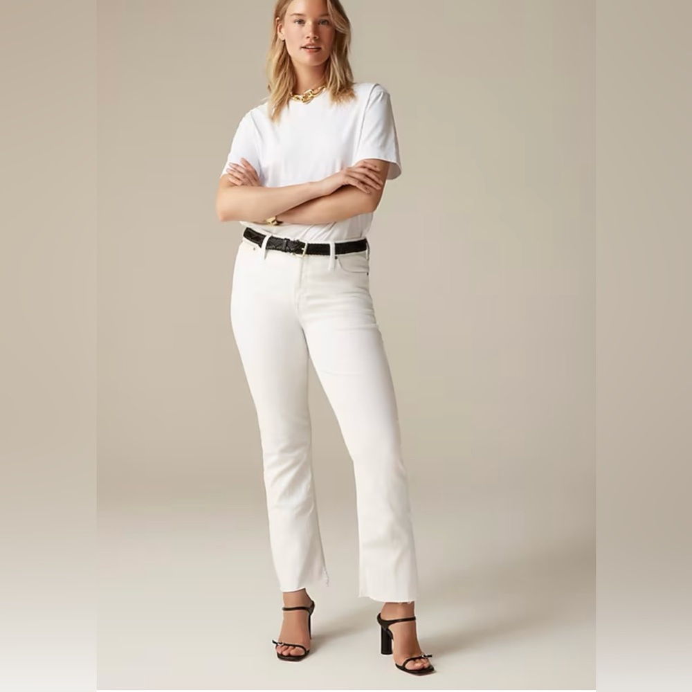 NWT J Crew jeans size 35 women’s white 9” Demi Boot‎ Crop jeans 💙💙